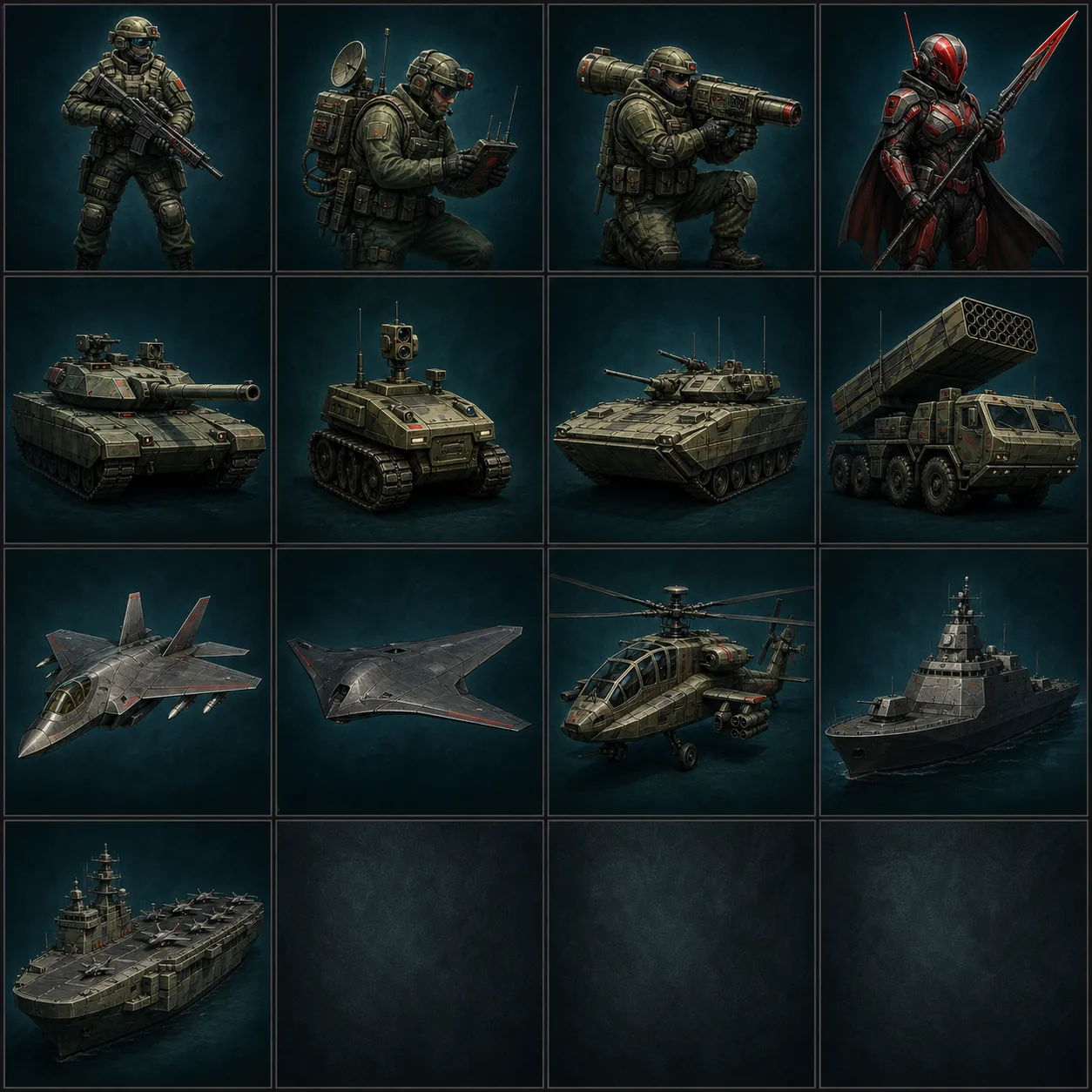 China combined-arms roster